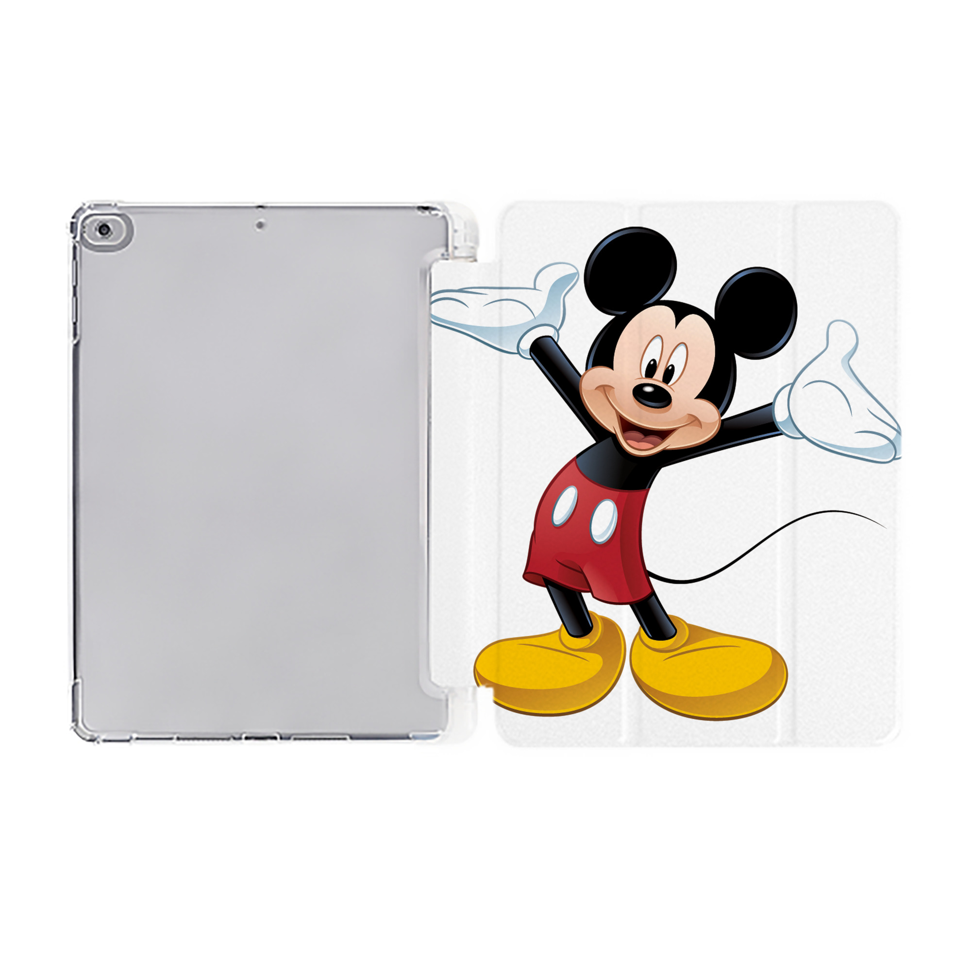 （画像用） ミッキーマウス Mickey Mouse IPad ケース ペン収納付き 三つ折りスタンド PUレザー×シリコン 対応機種9.5/10.5/10.9インチ